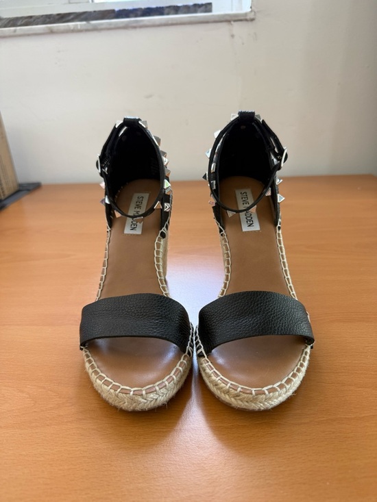 Steve Madden Shoes - Steve Madden Black Studded Espadrille Wedge Sandals